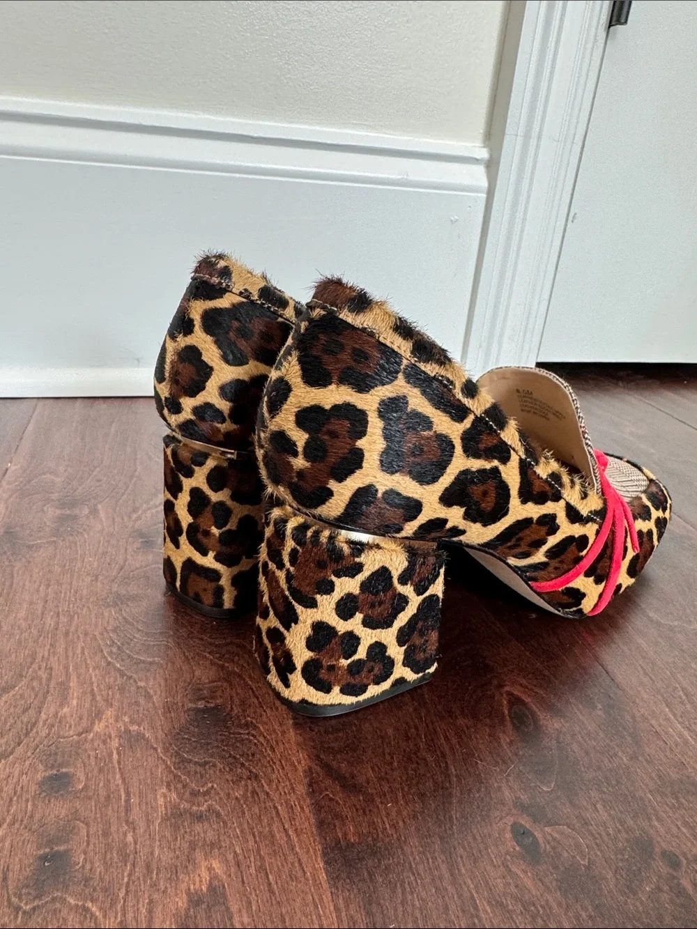 NEW Antonio Melani Real Calf Hair & Leather Loafer Heels Shoes Funky Chic Style - Picture 7 of 10
